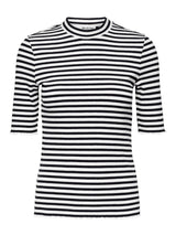 Selected Femme Anna - Stribet 2/4-ærmet t-shirt - HUSET Men & Women