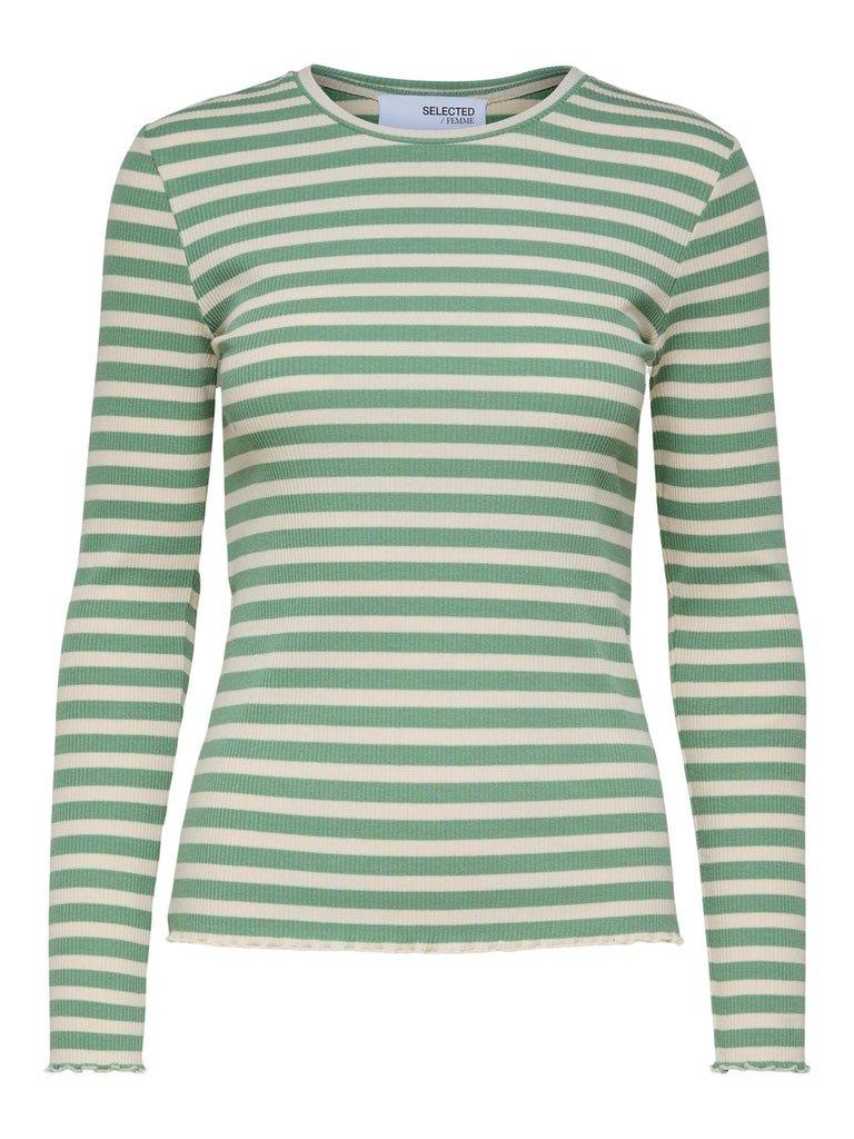 Selected Femme Anna - Stribet langærmet t-shirt - HUSET Men & Women