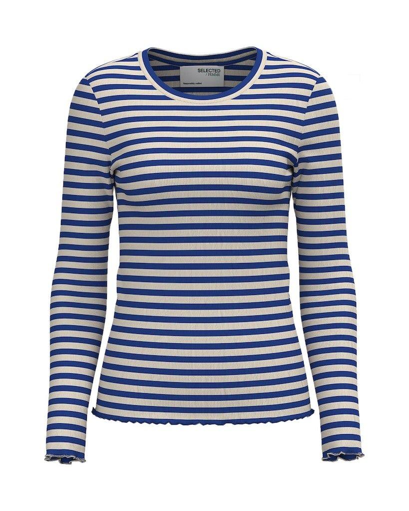 Selected Femme Anna - Stribet langærmet t-shirt - HUSET Men & Women