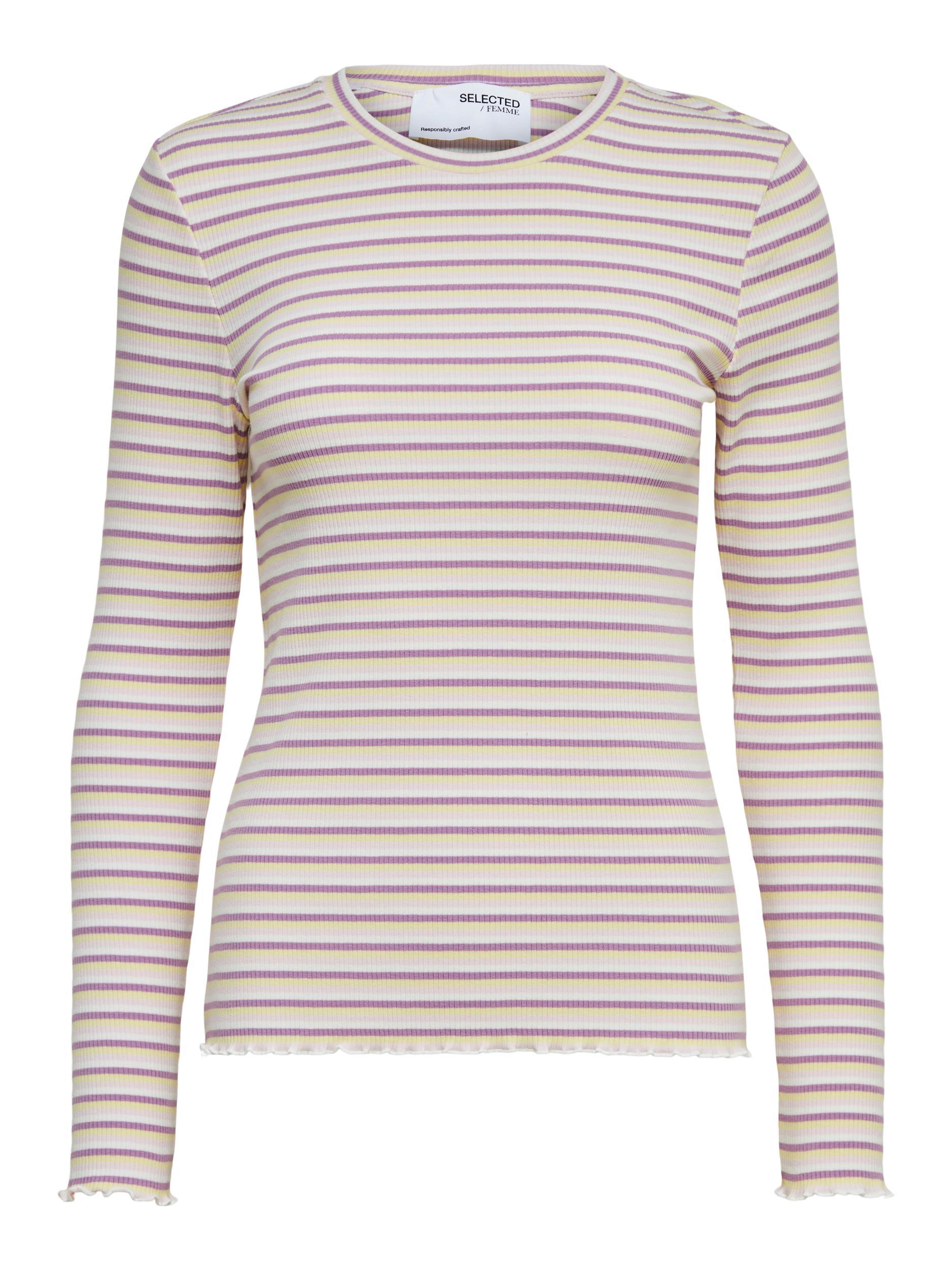 Selected Femme Anna - Stribet langærmet t-shirt - HUSET Men & Women