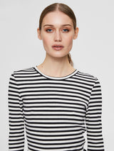 Selected Femme Anna - Stribet langærmet t-shirt - HUSET Men & Women