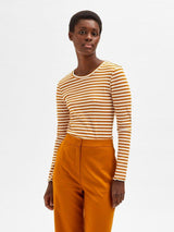 Selected Femme Anna - Stribet langærmet t-shirt - HUSET Men & Women