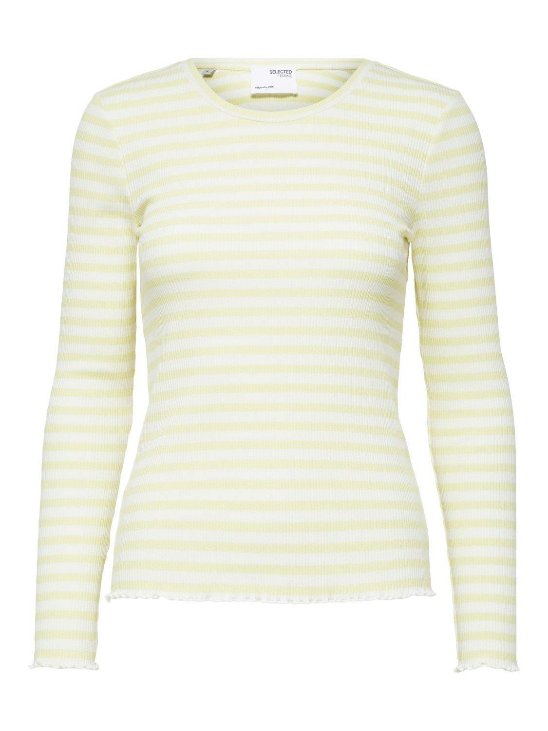 Selected Femme Anna - Stribet langærmet t-shirt - HUSET Men & Women