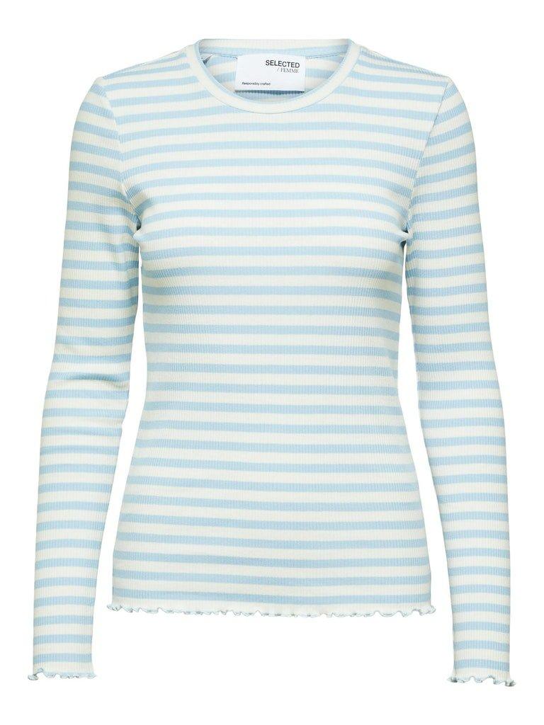 Selected Femme Anna - Stribet langærmet t-shirt - HUSET Men & Women