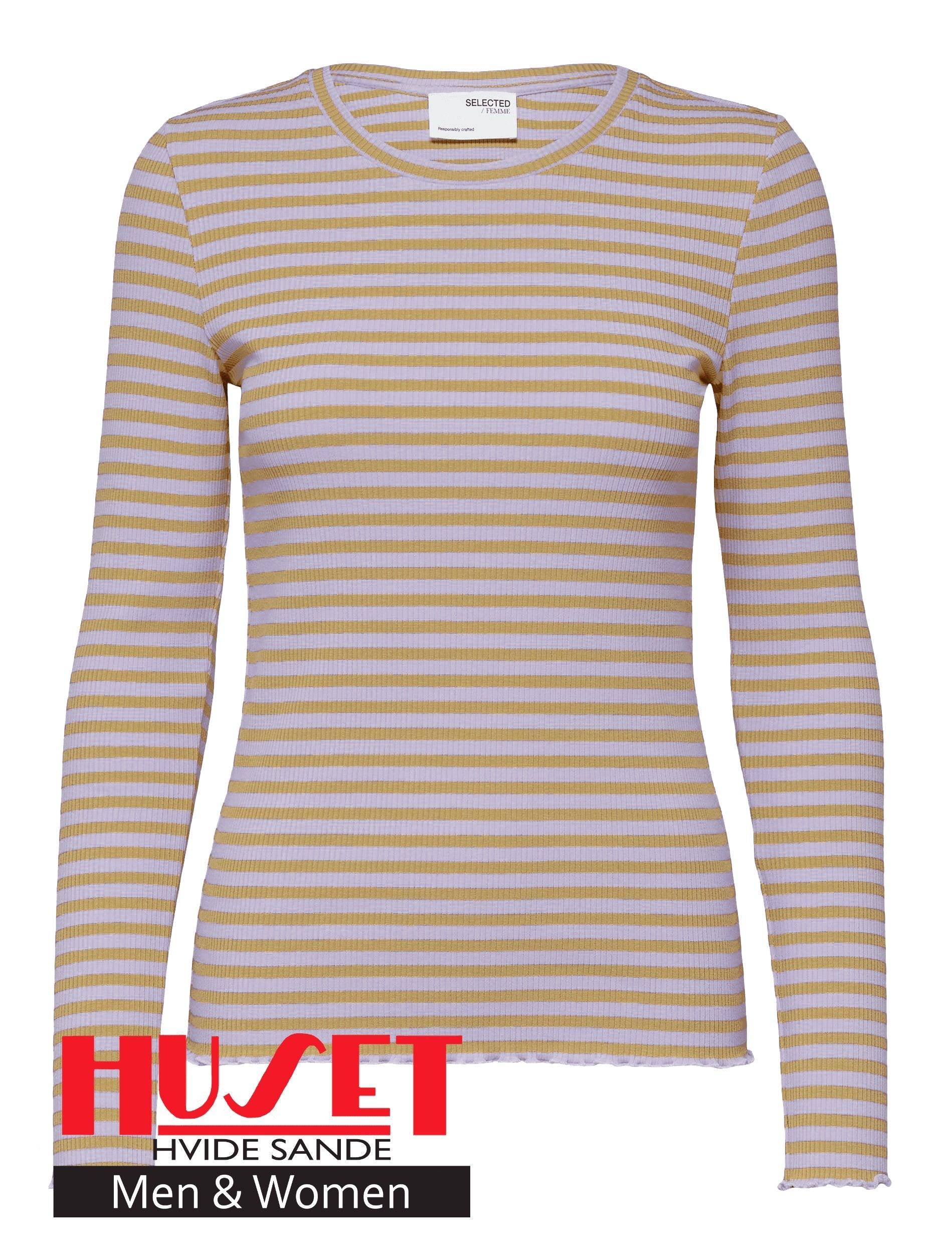 Selected Femme Anna - Stribet langærmet t-shirt - HUSET Men & Women