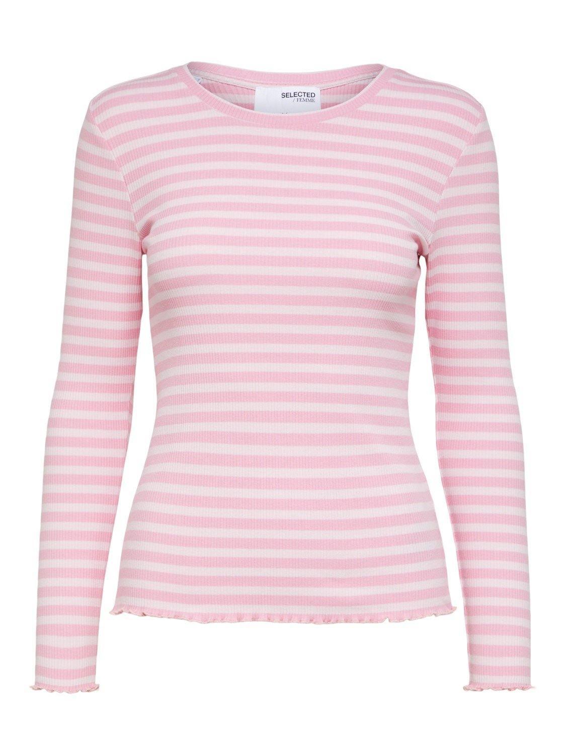 Selected Femme Anna - Stribet langærmet t-shirt - HUSET Men & Women