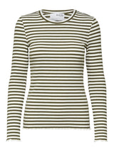 Selected Femme Anna - Stribet langærmet t-shirt - HUSET Men & Women