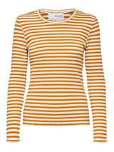 Selected Femme Anna - Stribet langærmet t-shirt - HUSET Men & Women