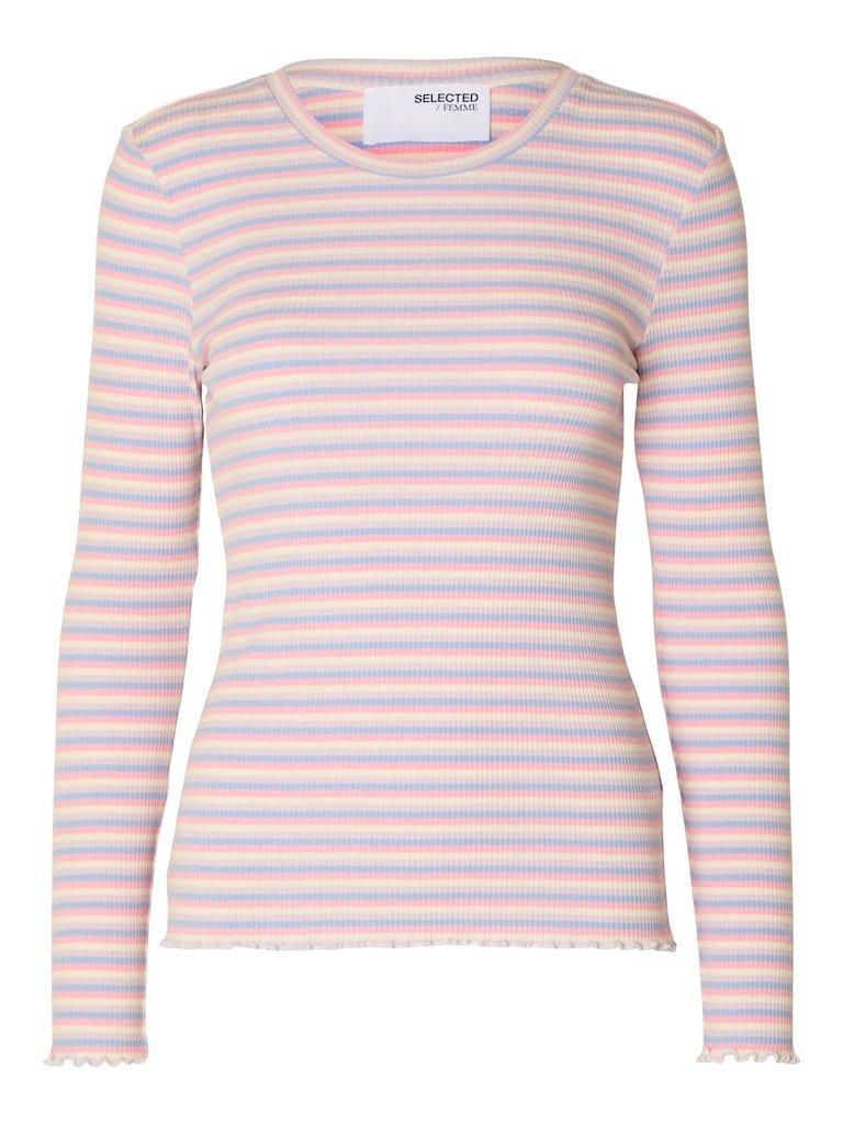 Selected Femme Anna - Stribet langærmet t-shirt - HUSET Men & Women