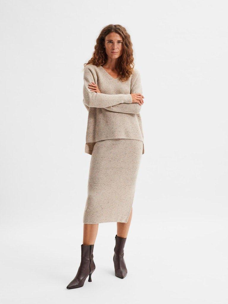 Selected Femme Annalisa - Midi strik nederdel - HUSET Men & Women