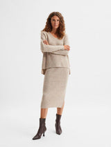 Selected Femme Annalisa - Midi strik nederdel - HUSET Men & Women