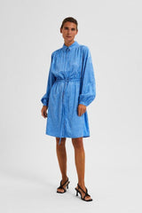 Selected Femme Blue - Kort skjortekjole - HUSET Men & Women