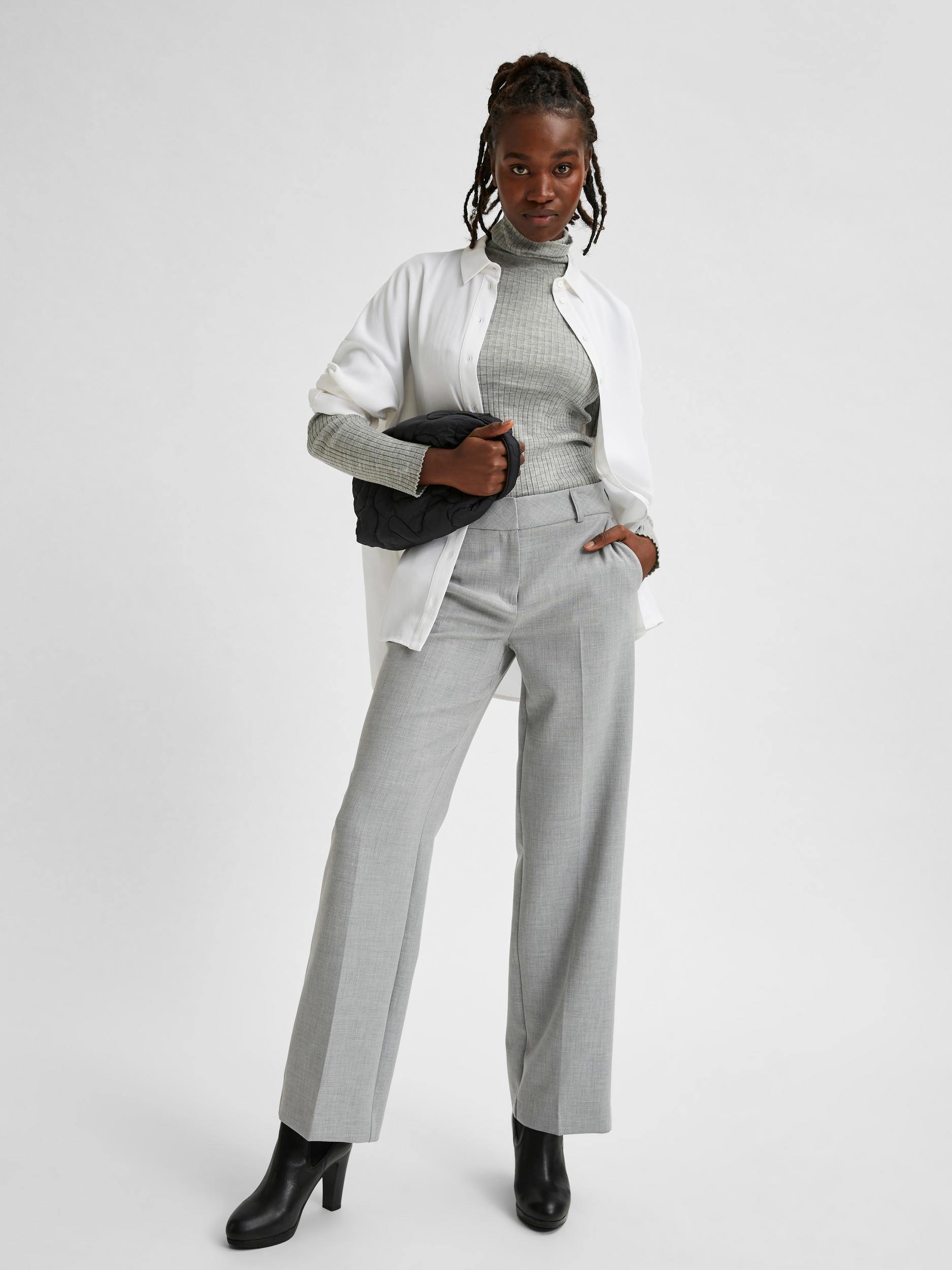 Selected Femme Rita - Bukser m. brede ben mid waist - HUSET Men & Women