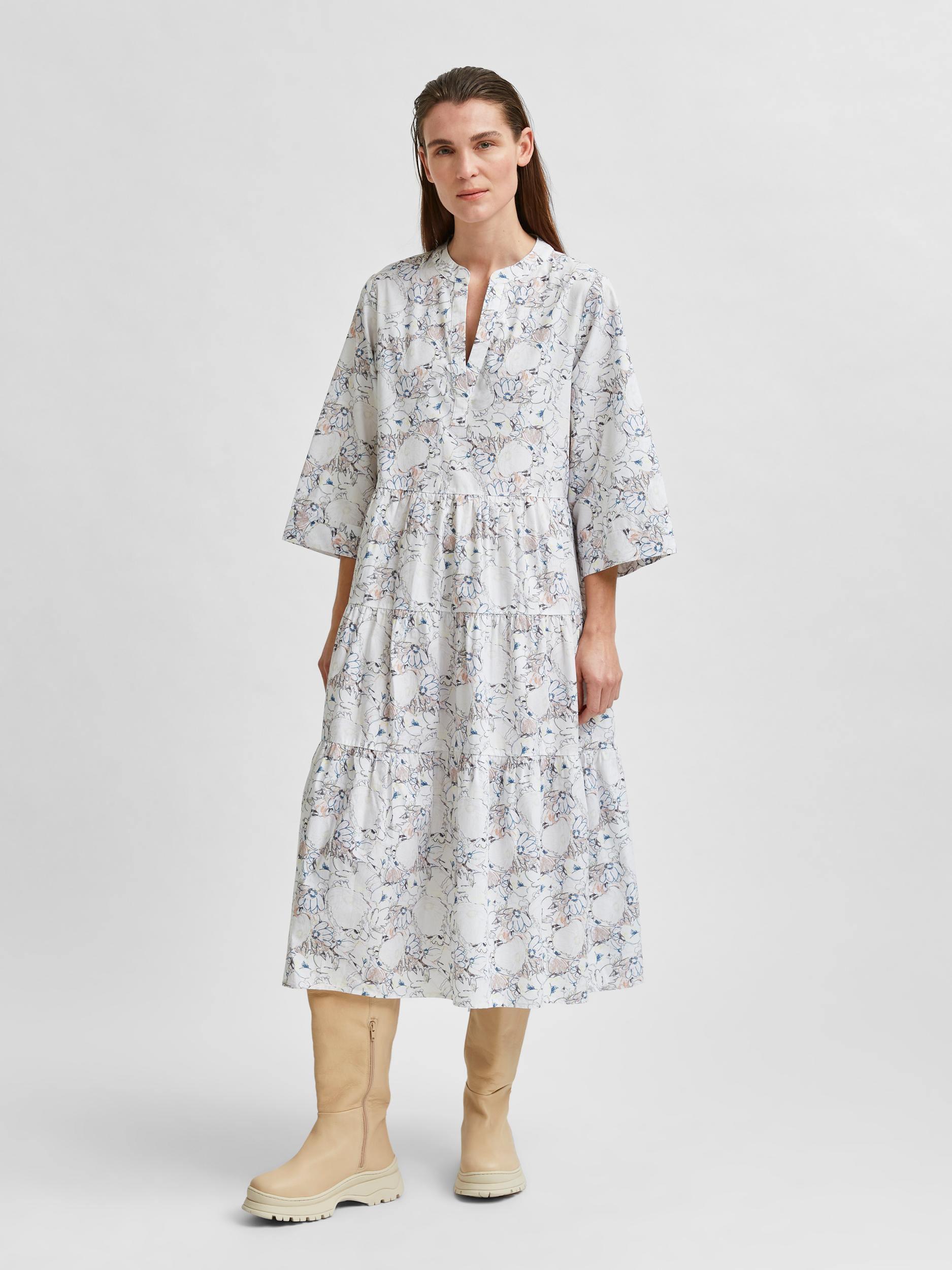 Selected Femme Rosella-Florenta - Midi kjole - HUSET Men & Women