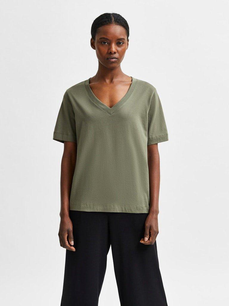 Selected Femme Standard - T-shirt m. v-hals - HUSET Men & Women