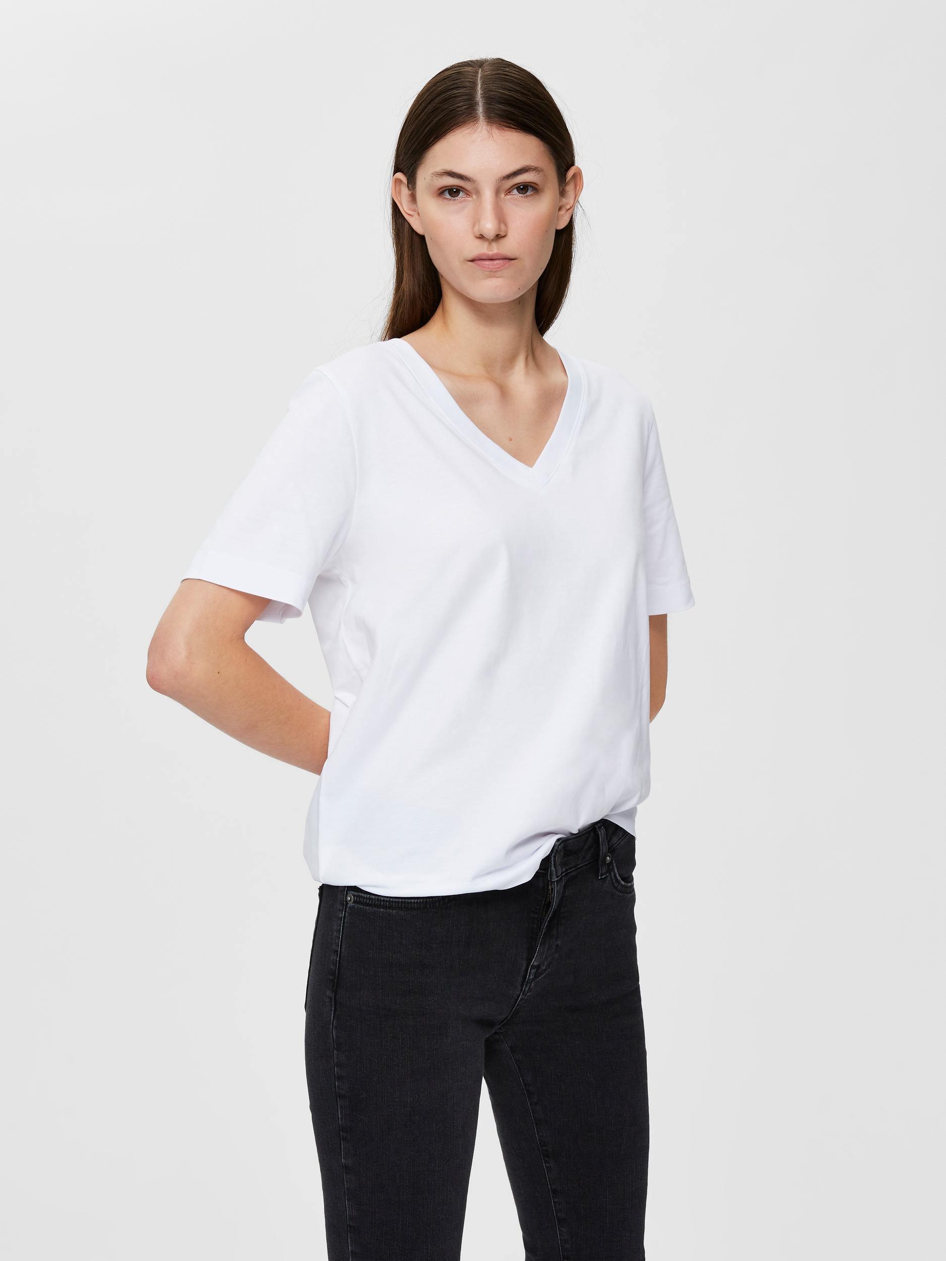 Selected Femme Standard - T-shirt m. v-hals - HUSET Men & Women
