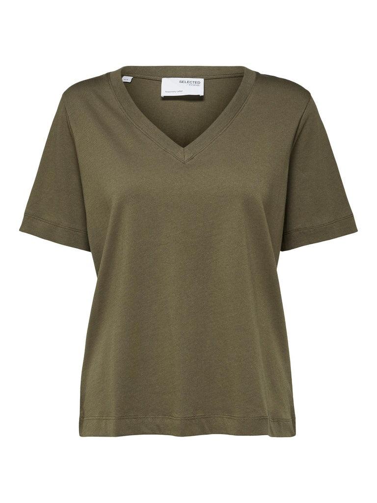 Selected Femme Standard - T-shirt m. v-hals - HUSET Men & Women