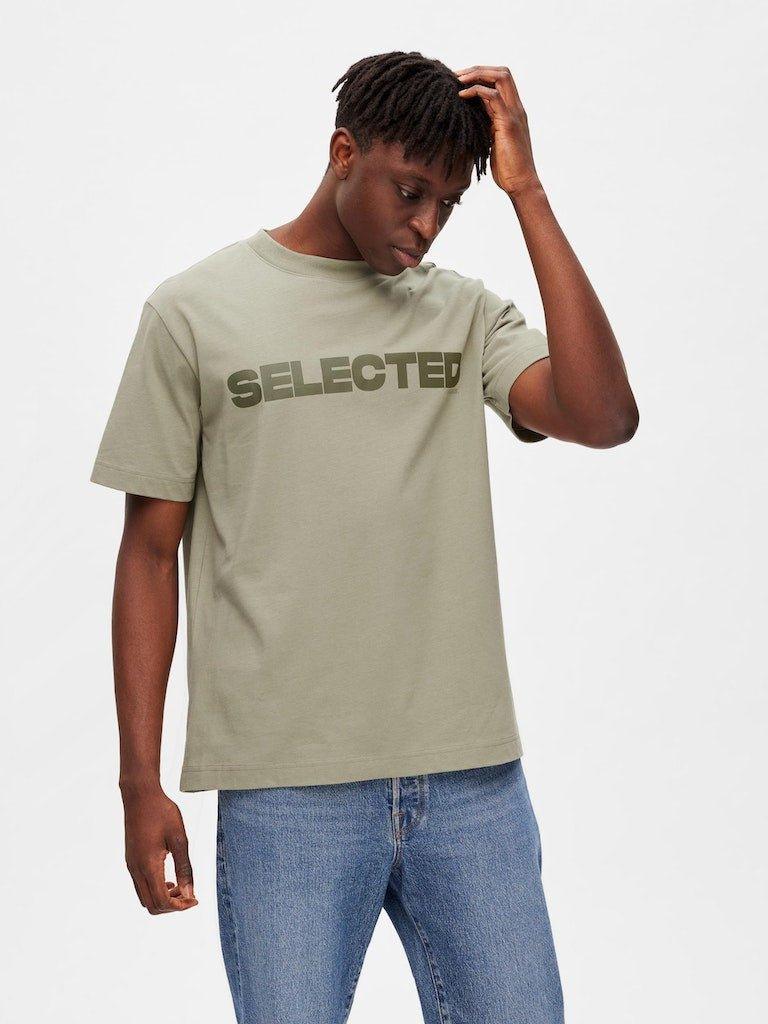 Selected Homme Alvar - Relaxed fit logo t-shirt - HUSET Men & Women