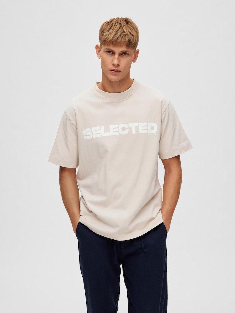 Selected Homme Alvar - Relaxed fit logo t-shirt - HUSET Men & Women