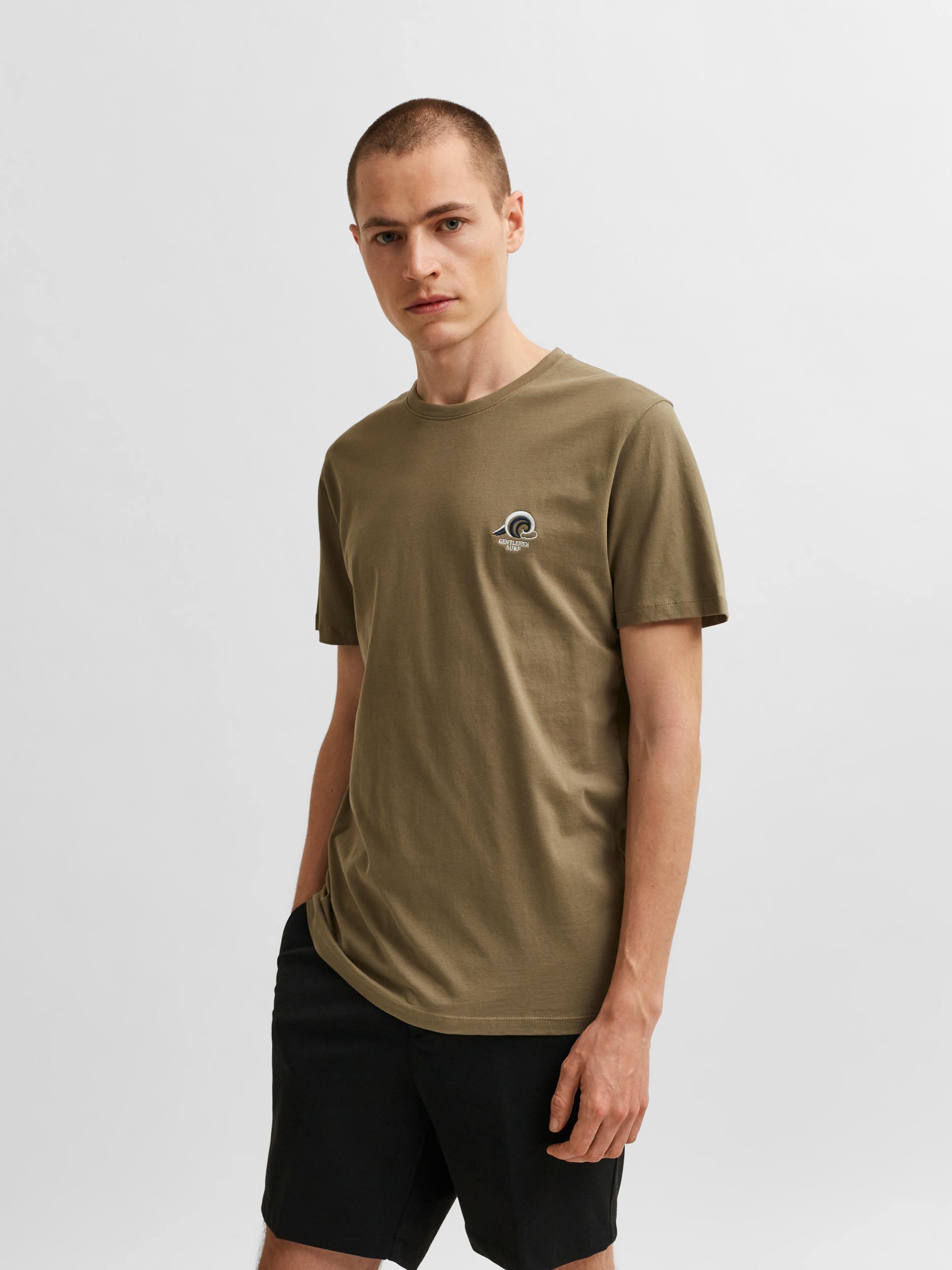 Selected Homme Fate - T-shirt m. broderi motiv - HUSET Men & Women