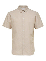 Selected Homme Linen - Regularfit hørmix skjorte m. korte ærmer - HUSET Men & Women
