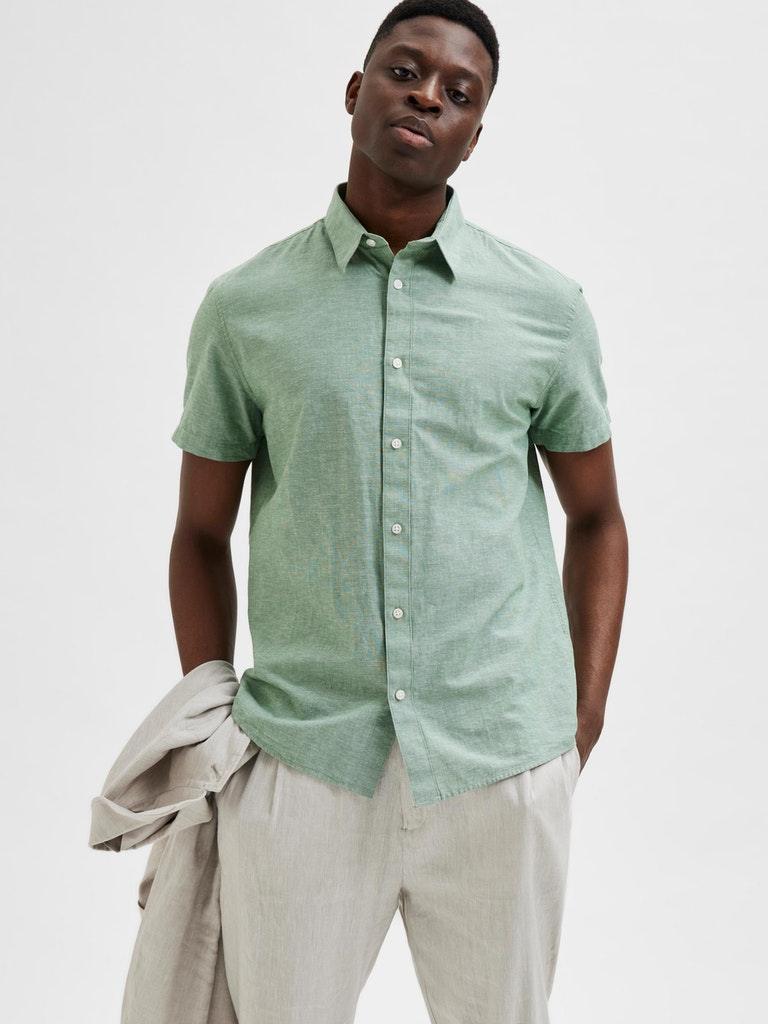 Selected Homme Linen - Regularfit hørskjorte m. korte ærmer - HUSET Men & Women
