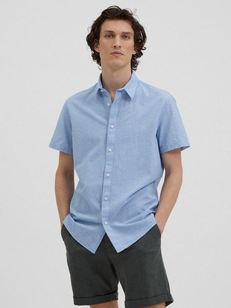Selected Homme Linen - Regularfit hørskjorte m. korte ærmer - HUSET Men & Women