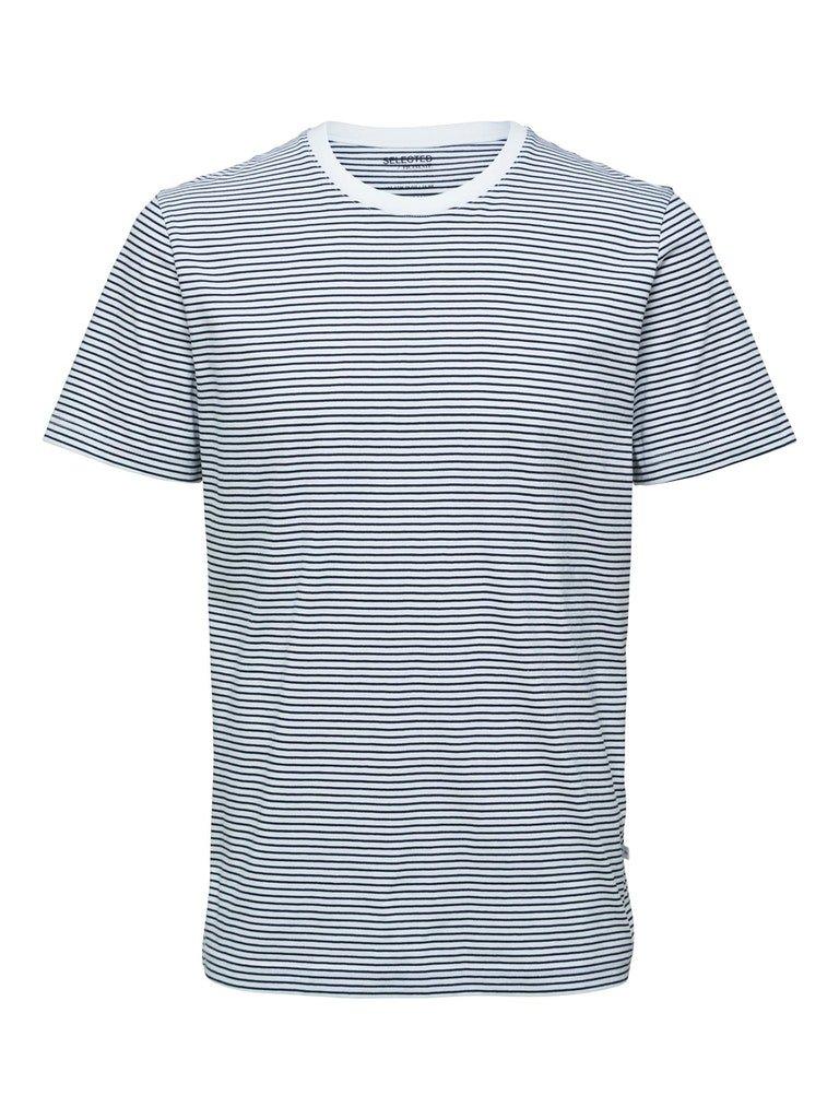 Selected Homme Norman 180 - Stribet T-shirt i økologisk bomuld - HUSET Men & Women