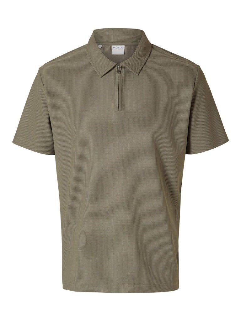 Selected Homme Plisse - Half zip kortærmet polo - HUSET Men & Women