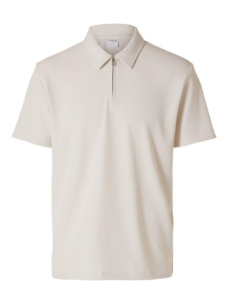 Selected Homme Plisse - Half zip kortærmet polo - HUSET Men & Women