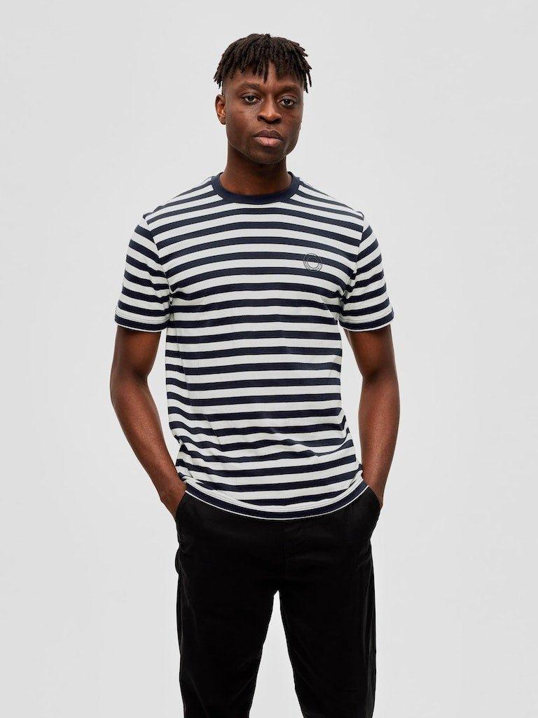 Selected Homme Ricky - Stribet T-shirt - HUSET Men & Women
