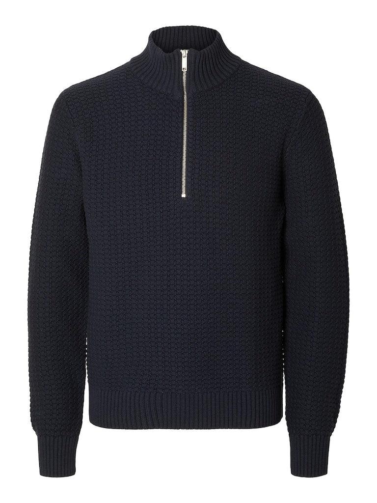 Selected Homme Thim - Half zip strik med struktur - HUSET Men & Women