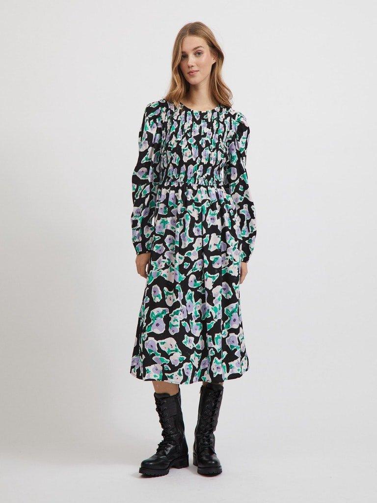 Vila Cays - Midikjole m. smock detaljer - HUSET Men & Women