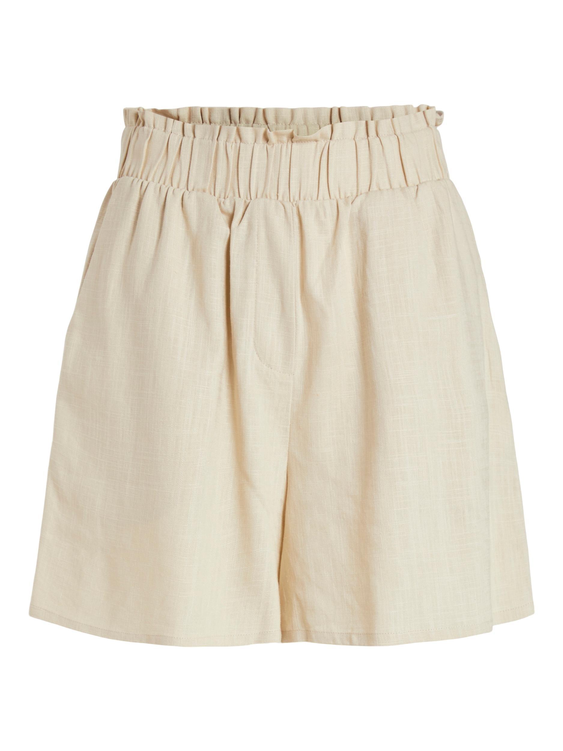 Vila Earthy - Højtaljede viskose og hør shorts - HUSET Men & Women