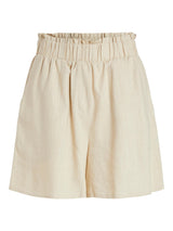 Vila Earthy - Højtaljede viskose og hør shorts - HUSET Men & Women