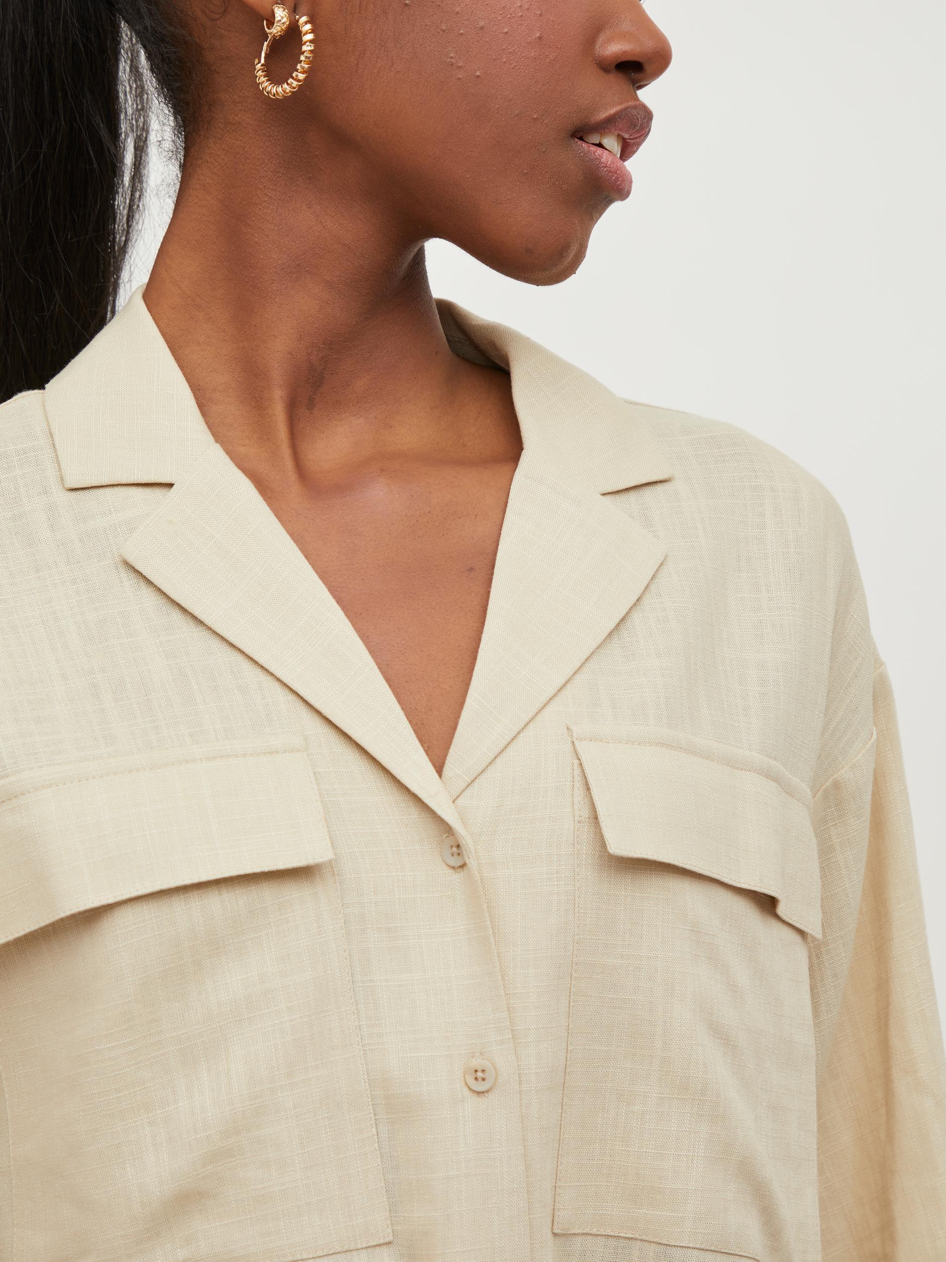 Vila Earthy - Viskose og hør skjorte - HUSET Men & Women