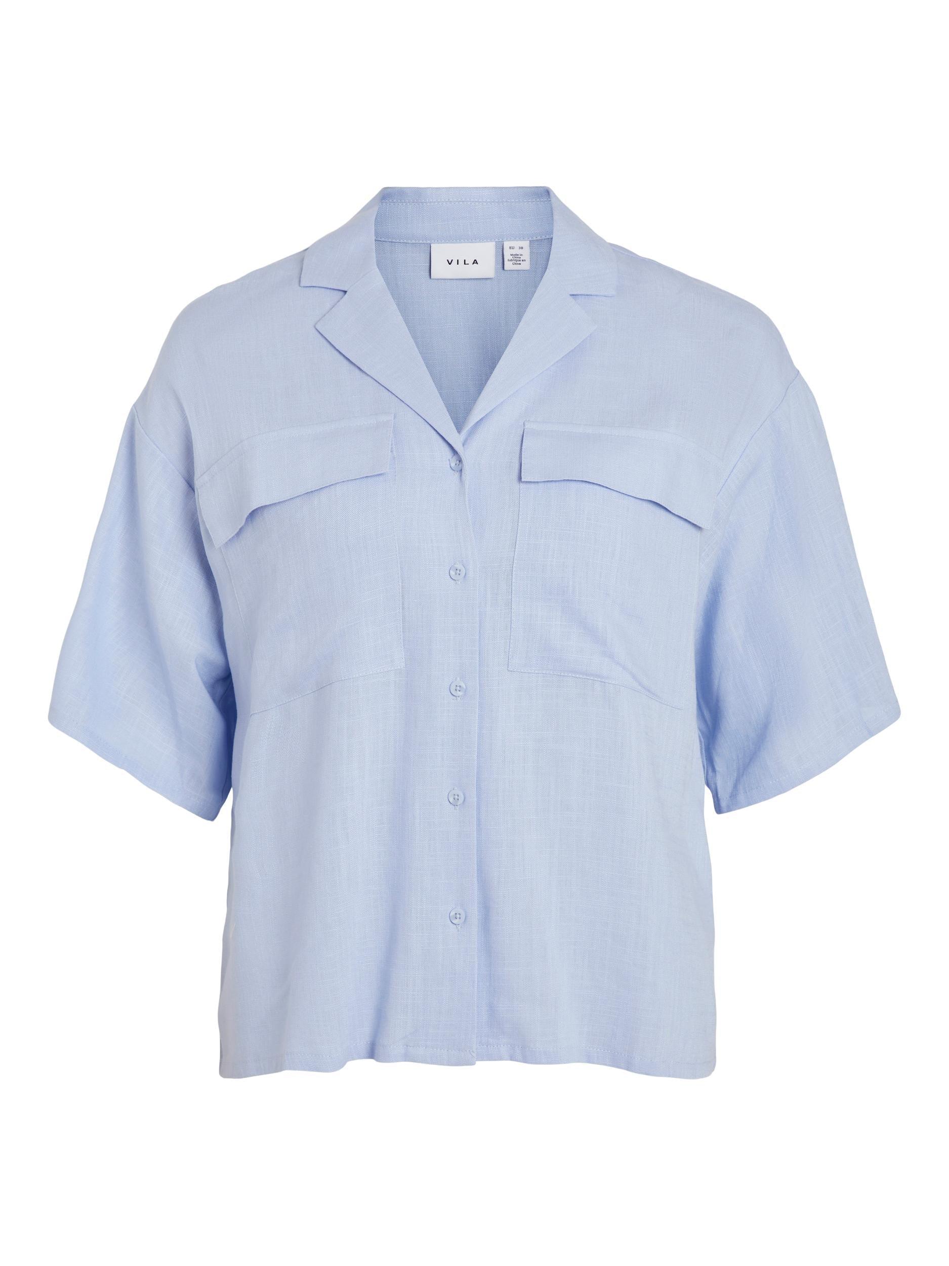 Vila Earthy - Viskose og hør skjorte - HUSET Men & Women